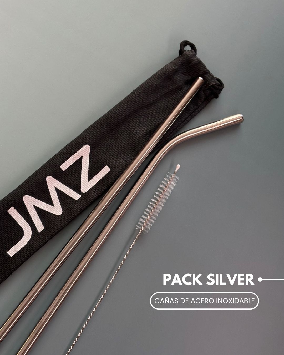 Pack de Cañitas de Acero Inoxidable Reutilizables