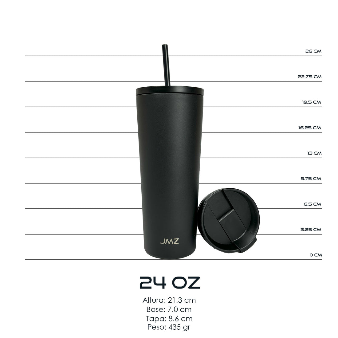 SLIM Tumbler Midnight Black 24 oz