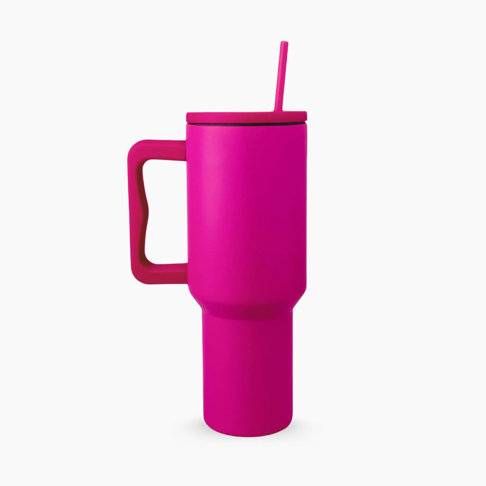 Peak Tumbler color fucsia intenso (Hot Pink) de 40 oz personalizado. Tomatodo térmico de acero inoxidable ideal para regalos corporativos o personales. Mantiene bebidas frías y calientes. Hacemos envíos seguros de este vaso térmico a todo el Perú (Costa, Sierra y Selva) - JMZ.