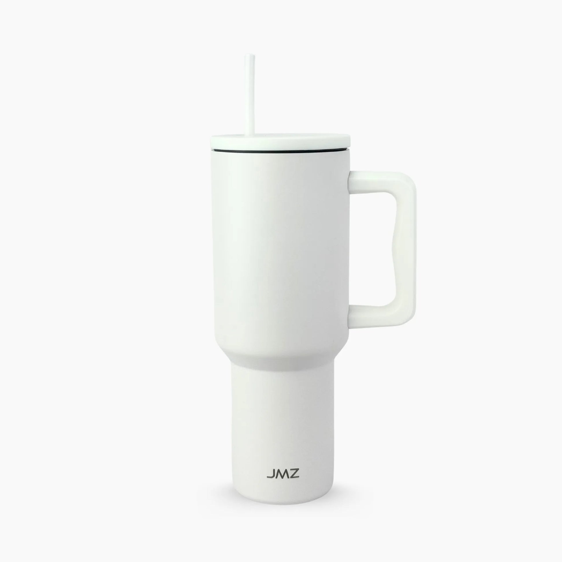 Peak Tumbler color blanco puro (White) de 40 oz personalizado. Tomatodo térmico de acero inoxidable minimalista para regalos corporativos o personales. Mantiene bebidas frías y calientes. Hacemos envíos seguros de este vaso térmico a todo el Perú (Costa, Sierra y Selva) - JMZ.