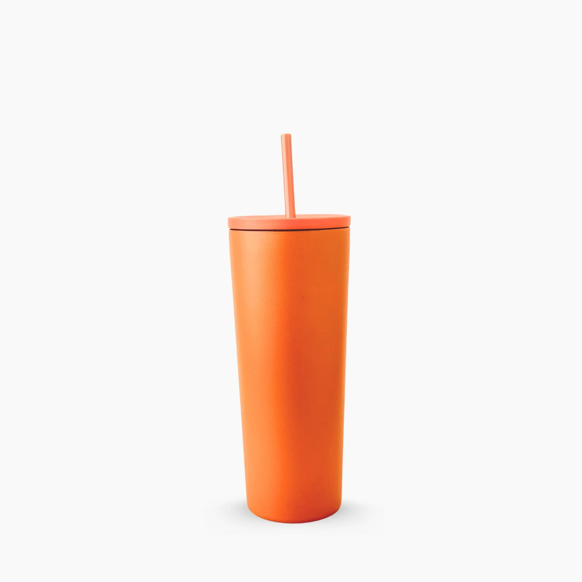 Slim Tumbler color coral/anaranjado vibrante (Coral) de 24 oz personalizado. Tomatodo térmico de acero inoxidable, ligero y moderno para uso diario. Mantiene bebidas frías y calientes. Hacemos envíos seguros de este vaso térmico a todo el Perú (Costa, Sierra y Selva) - JMZ.