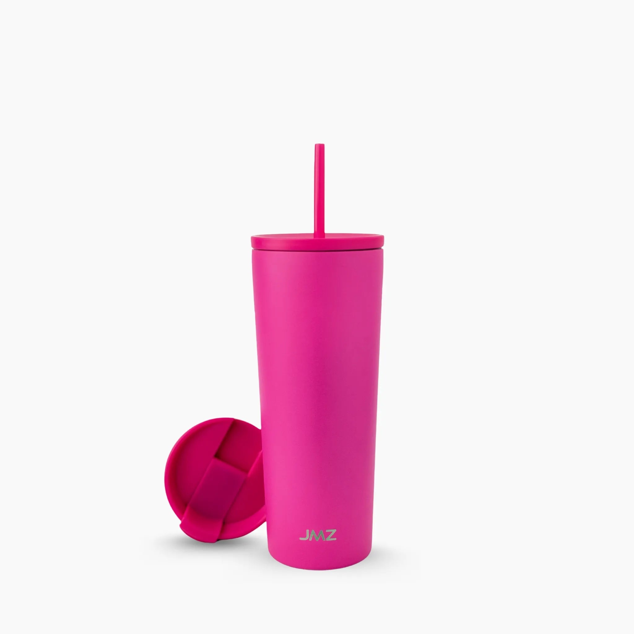 Slim Tumbler color fucsia intenso (Hot Pink) de 24 oz personalizado. Tomatodo térmico delgado y llamativo de acero inoxidable. Ideal para personalizar con nombres. Mantiene bebidas frías y calientes. Hacemos envíos seguros de este vaso térmico a todo el Perú (Costa, Sierra y Selva) - JMZ.